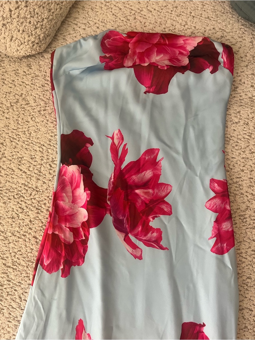 Silk blue and pink dress